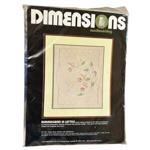 Dimensions Candlewicking Embroidery Kit 4127 Hummingbird in Lattice 12x16